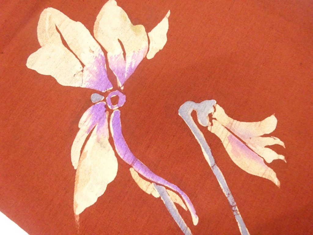 JAPANESE KIMONO / ANTIQUE NAGOYA OBI / SILK / FLOWERS / ARTIST WORK